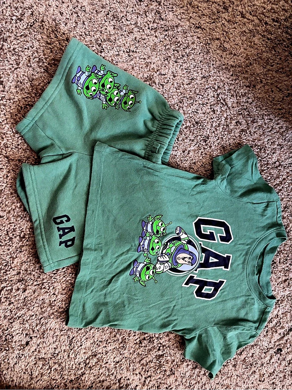 Gap x Disney Pixar Toy Story Buzz Lightyear & Aliens Graphic Tee and Shorts Set